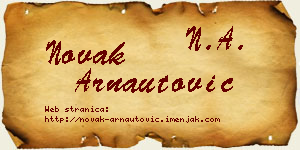 Novak Arnautović vizit kartica